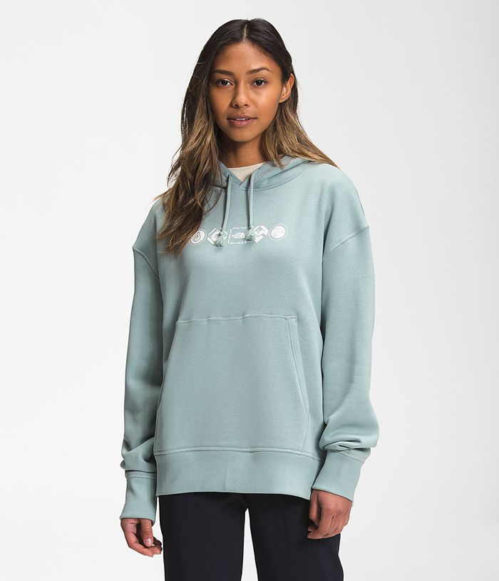 The North Face Hoodie Dames Himalayan Bottle Source Pullover BMOT32085 - Zilver Blauw